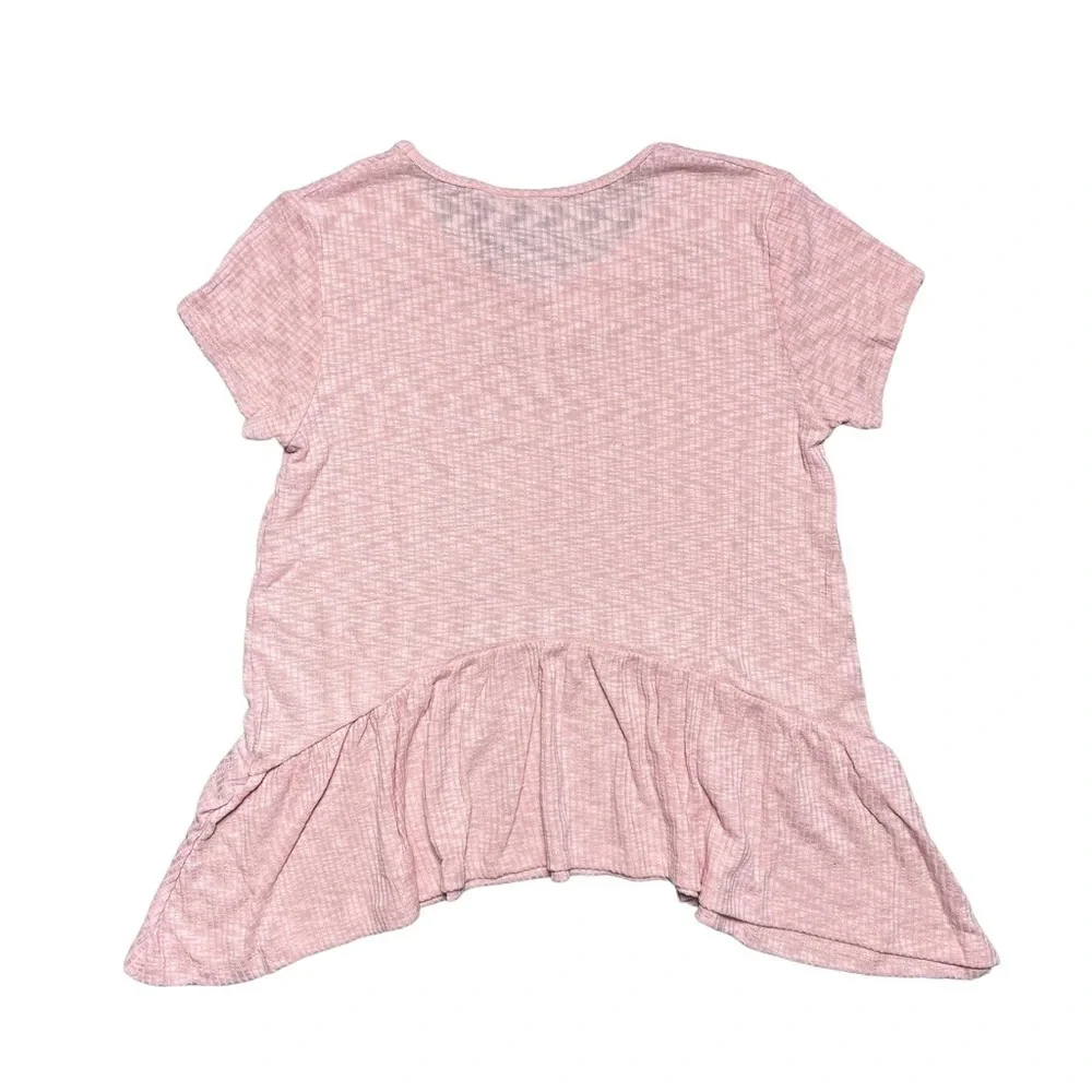 Good Luck Girl Vintage Pink Cinched Waterfall Tee L
